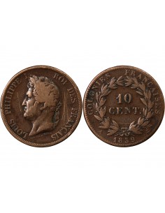 COLONIES FRANCAISES, GUADELOUPE - LOUIS-PHILIPPE - 10 CENTIMES 1839 A PARIS 2