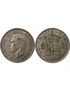 GRANDE-BRETAGNE, GEORGES VI - 1/2 COURONNE 1939 2