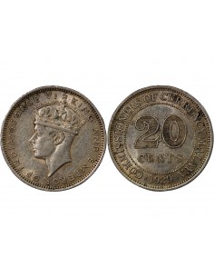MALAISIE, MALAYA, GEORGE VI - 20 CENTS 1939 LONDRES 2