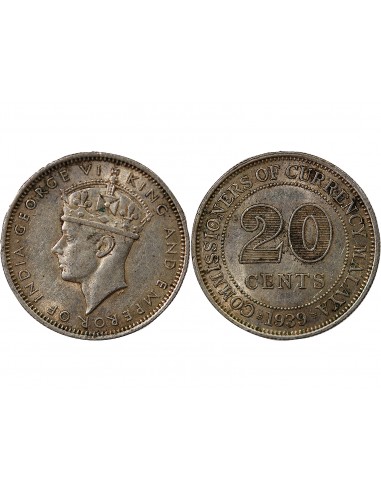 MALAISIE, MALAYA, GEORGE VI - 20 CENTS 1939 LONDRES