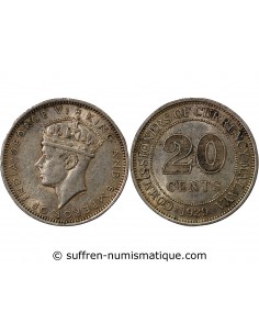 MALAISIE, MALAYA, GEORGE VI - 20 CENTS 1939 LONDRES