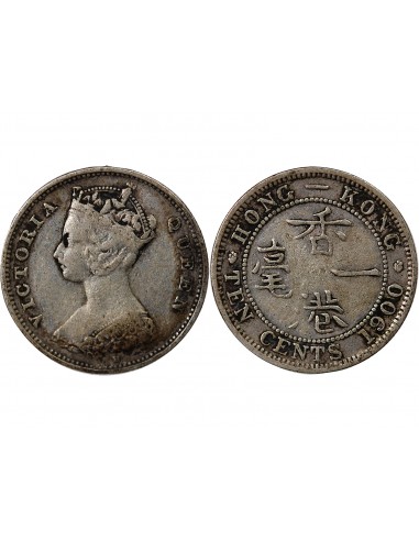 HONG KONG, VICTORIA - 10 CENTS ARGENT 1900