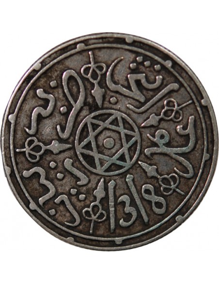 Maroc Abd al-Aziz 1 dirham Argent 1318 (1900-1901)