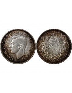CANADA, GEORGE VI - 50 CENTS ARGENT 1940 OTTAWA 2
