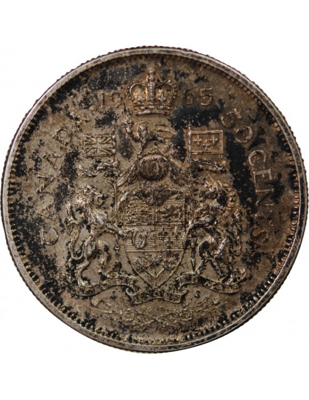 CANADA, ELISABETH II - 50 CENTS ARGENT 1965 OTTAWA