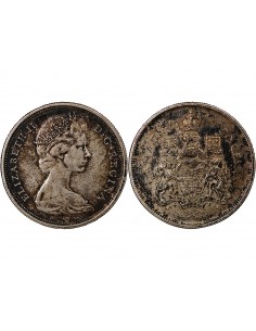 CANADA, ELISABETH II - 50 CENTS ARGENT 1965 OTTAWA 2