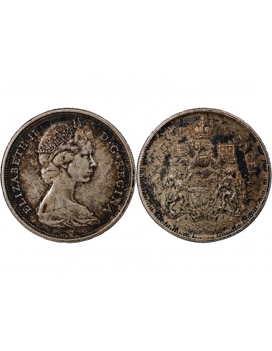 CANADA, ELISABETH II - 50 CENTS ARGENT 1965 OTTAWA