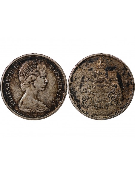 CANADA, ELISABETH II - 50 CENTS ARGENT 1965 OTTAWA