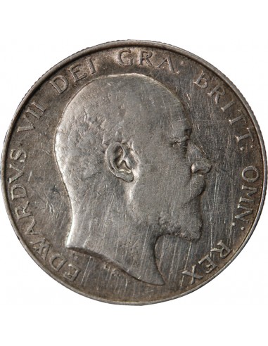 GRANDE-BRETAGNE, EDOUARD VII - 1/2 CROWN ARGENT 1910