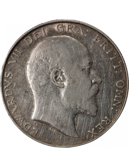 GRANDE-BRETAGNE, EDOUARD VII - 1/2 CROWN ARGENT 1910