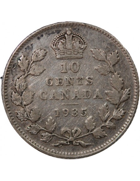 CANADA, GEORGE V - 10 CENTS ARGENT 1935