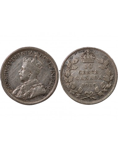 CANADA, GEORGE V - 10 CENTS ARGENT 1935