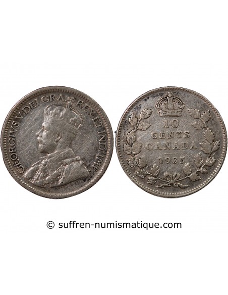 CANADA, GEORGE V - 10 CENTS ARGENT 1935