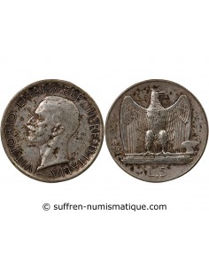 ITALIE, VICTOR-EMMANUEL III - 5 LIRE ARGENT 1929 R ROME