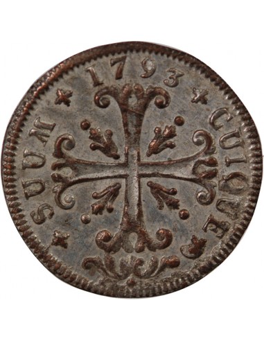 SUISSE, PRINCIPAUTE DE NEUCHÂTEL, FREDERIC GUILLAUME II - 1/2 BATZEN 1793