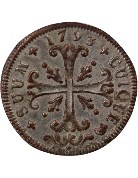 SUISSE, PRINCIPAUTE DE NEUCHÂTEL, FREDERIC GUILLAUME II - 1/2 BATZEN 1793