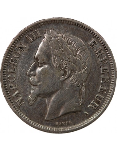 NAPOLEON III - 2 FRANCS ARGENT 1866 A PARIS