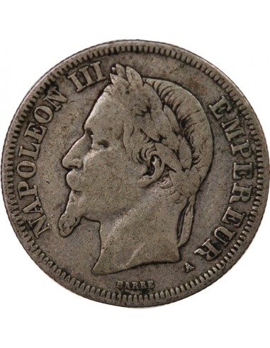 NAPOLEON III - 2 FRANCS ARGENT 1867 A PARIS