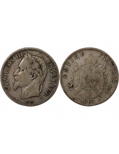 NAPOLEON III - 2 FRANCS ARGENT 1867 A PARIS 2