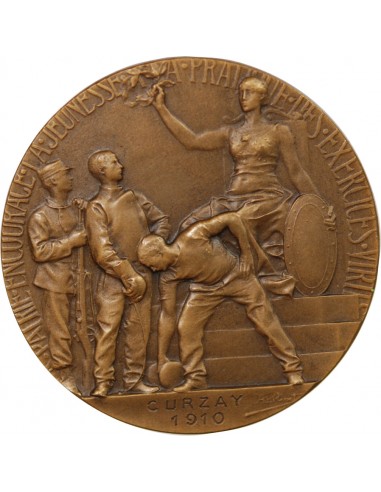 PRATIQUE DES EXERCICES VIRILS - MEDAILLE BRONZE - CURZAY 1910