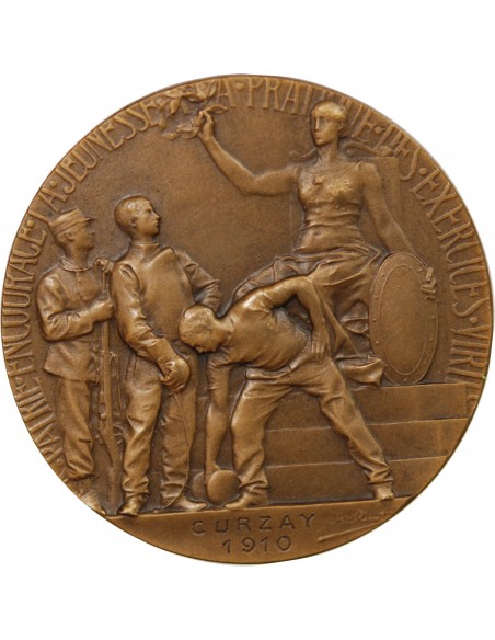 PRATIQUE DES EXERCICES VIRILS - MEDAILLE BRONZE - CURZAY 1910