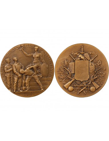 PRATIQUE DES EXERCICES VIRILS - MEDAILLE BRONZE - CURZAY 1910