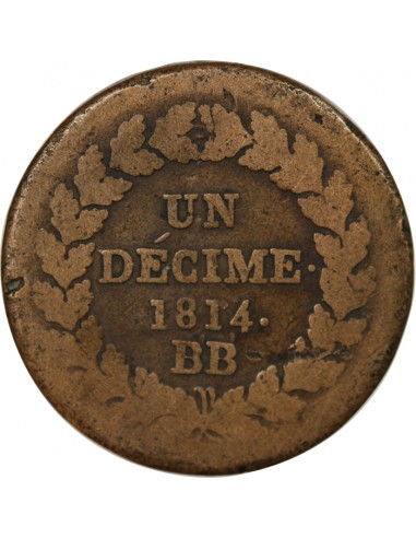 SIEGE DE STRASBOURG, NAPOLEON Ier - DECIME 1814 BB