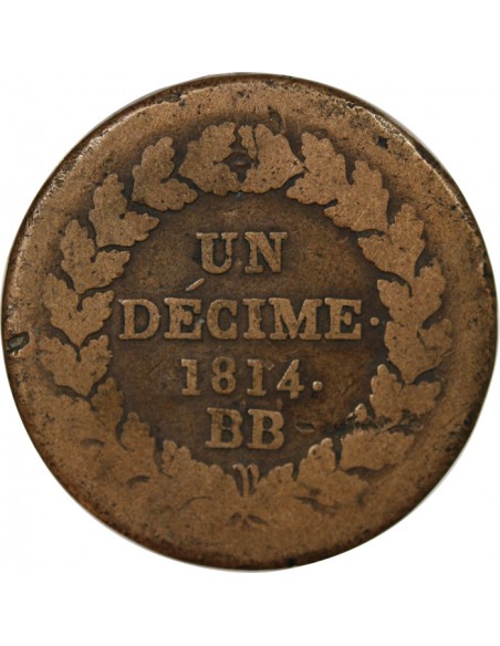 SIEGE DE STRASBOURG, NAPOLEON Ier - DECIME 1814 BB