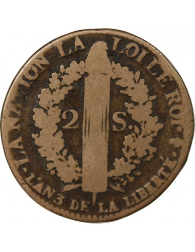 LOUIS XVI, CONSTITUTION - JETON MARIAGE A.B., MODULE 2 SOLS AU FAISCEAU 1791 A PARIS