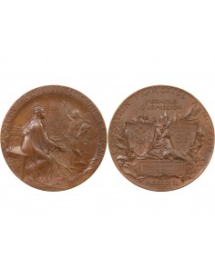 EXPOSITION FRANCAISE DE MOSCOU, 1891 - MEDAILLE CUIVRE O. ROTY - HALLIER / LAROUSSE & CIE 2