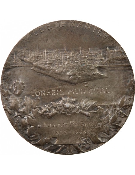 CONSEIL MUNICIPAL DE NANTES - MEDAILLE ARGENT - AUGUSTE PAGEOT 1929-1935