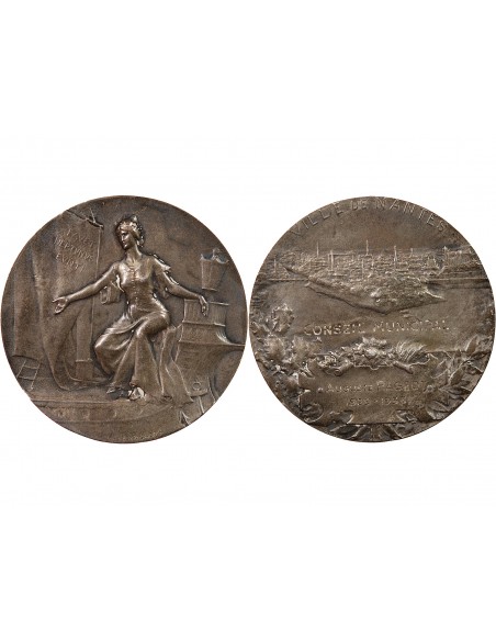 CONSEIL MUNICIPAL DE NANTES - MEDAILLE ARGENT - AUGUSTE PAGEOT 1929-1935