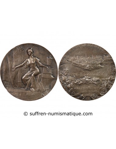 CONSEIL MUNICIPAL DE NANTES - MEDAILLE ARGENT - AUGUSTE PAGEOT 1929-1935