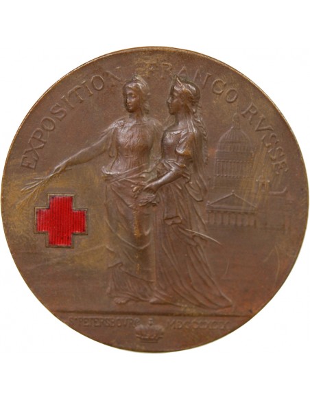 EXPOSITION FRANCO RUSSE, SAINT PETERSBOURG 1899 - MEDAILLE BRONZE - CROIX ROUGE