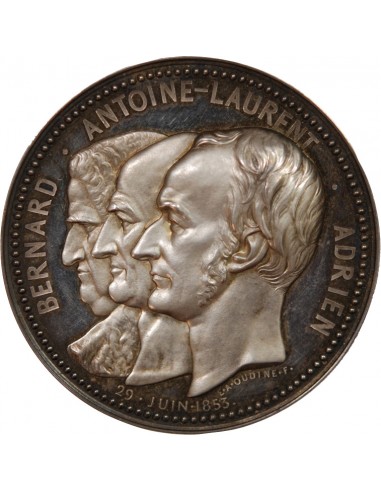 HOMMAGE AUX BOTANISTES DE LA FAMILLE JUSSIEU - MEDAILLE ARGENT E. A. OUDINE - 29 JUIN 1853
