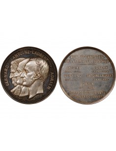 HOMMAGE AUX BOTANISTES DE LA FAMILLE JUSSIEU - MEDAILLE ARGENT E. A. OUDINE - 29 JUIN 1853 2