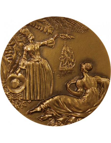 CIE GLE TRANSATLANTIQUE, PAQUEBOT "ANTILLES" - MEDAILLE BRONZE R DELAMARRE, 1952