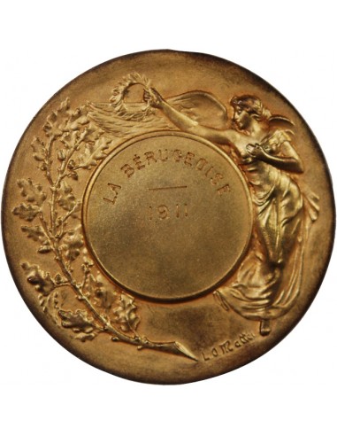 SOCIÉTÉ DE TIR, LA BERUGEOISE - MEDAILLE ARGENT DORE L. O. MATTEI - 1911