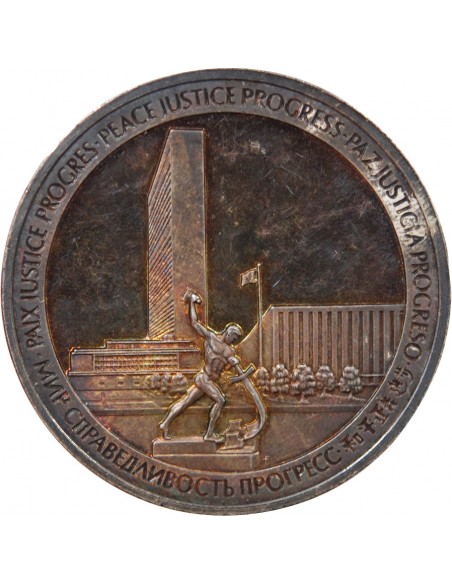 25e ANNIVERSAIRE NATIONS UNIES - MEDAILLE ARGENT - 1945-1970