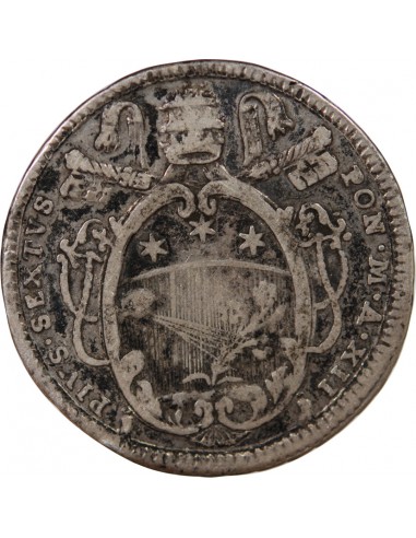 ETATS PONTIFICAUX, PIE VI - TESTON 1786 AN XII