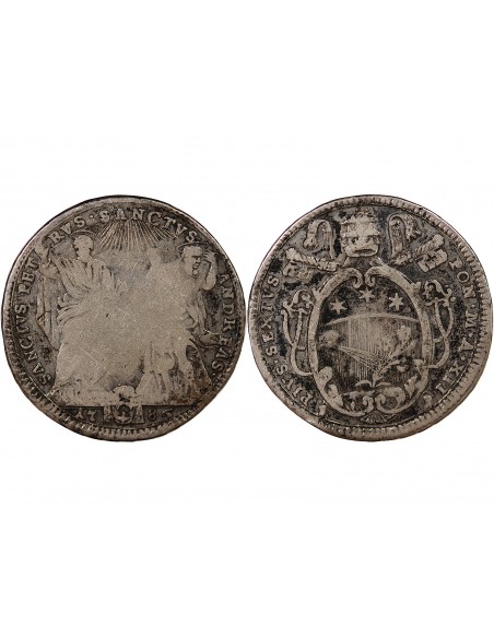 ETATS PONTIFICAUX, PIE VI - TESTON 1786 AN XII