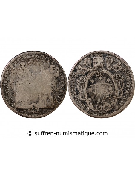 ETATS PONTIFICAUX, PIE VI - TESTON 1786 AN XII