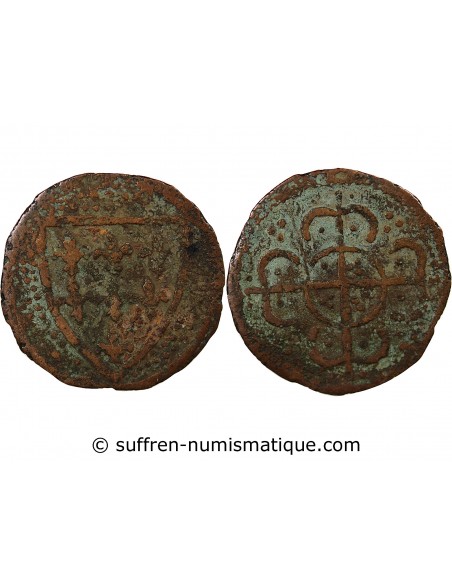 JETON DE COMPTE A L'ECU DE FRANCE CUIVRE, XIII/XVe SIECLE