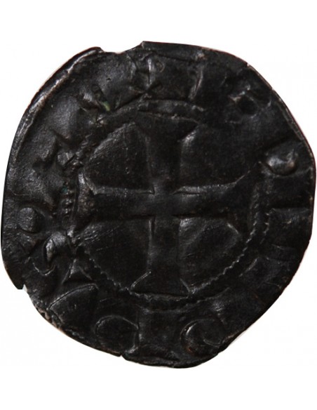 PHILIPPE III / IV - DENIER TOURNOIS à l'O rond 1280 / 1310
