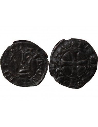 PHILIPPE III / IV - DENIER TOURNOIS à l'O rond 1280 / 1310