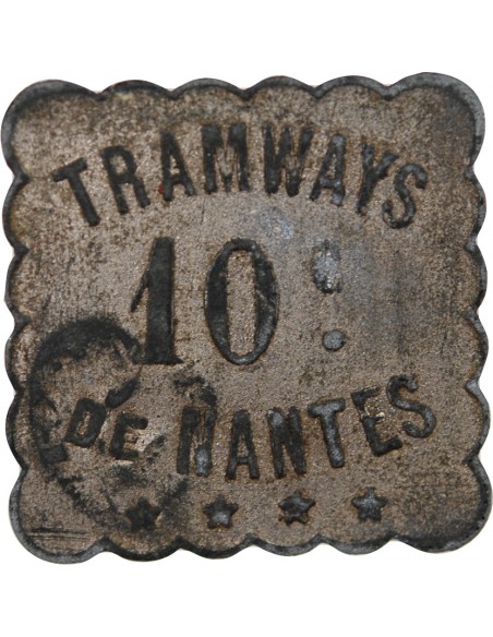 NECESSITE, TRAMWAYS DE NANTES - 10 CENTIMES ZINC NICKELE - COMPOSTE