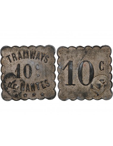NECESSITE, TRAMWAYS DE NANTES - 10 CENTIMES ZINC NICKELE - COMPOSTE