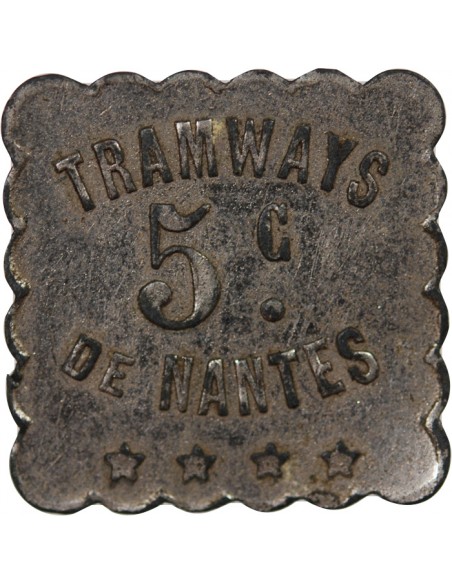 NECESSITE, TRAMWAYS DE NANTES - 5 CENTIMES ZINC NICKELE - NON COMPOSTE