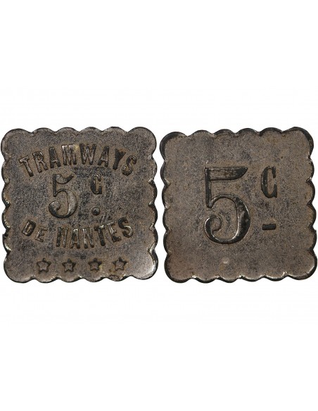 NECESSITE, TRAMWAYS DE NANTES - 5 CENTIMES ZINC NICKELE - NON COMPOSTE