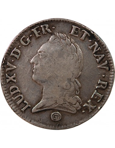 LOUIS XV - ÉCU ARGENT A LA VIEILLE TÊTE 1774 Q PERPIGNAN